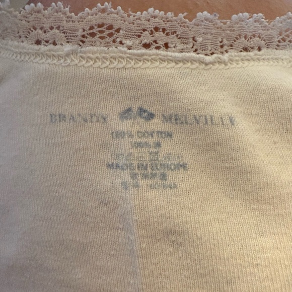 Brandy Melville Cream Lace Trim Top - Picture 3 of 3